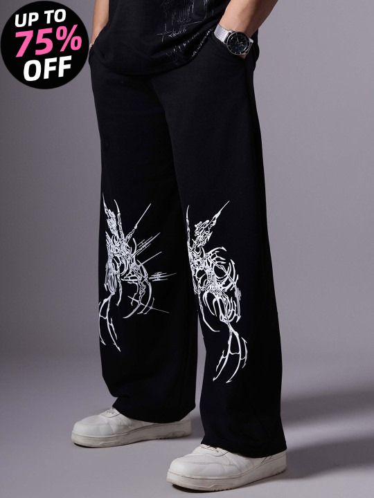 Retro Track Pant - Męskie spodnie dresowe z nadrukiem, bawełniane,