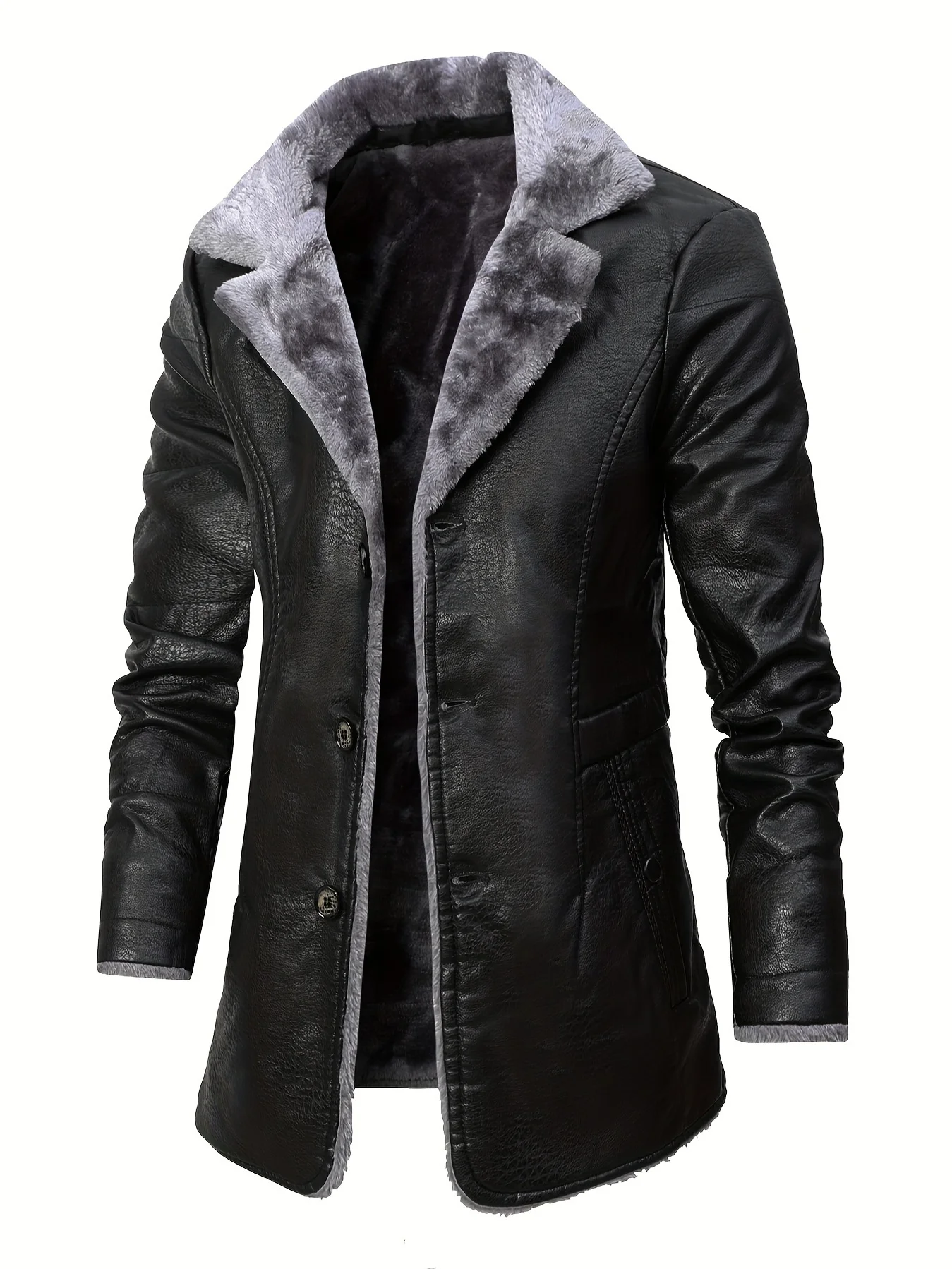 Velvet Blazer Vintage - Męska kurtka ze skóry PU o
