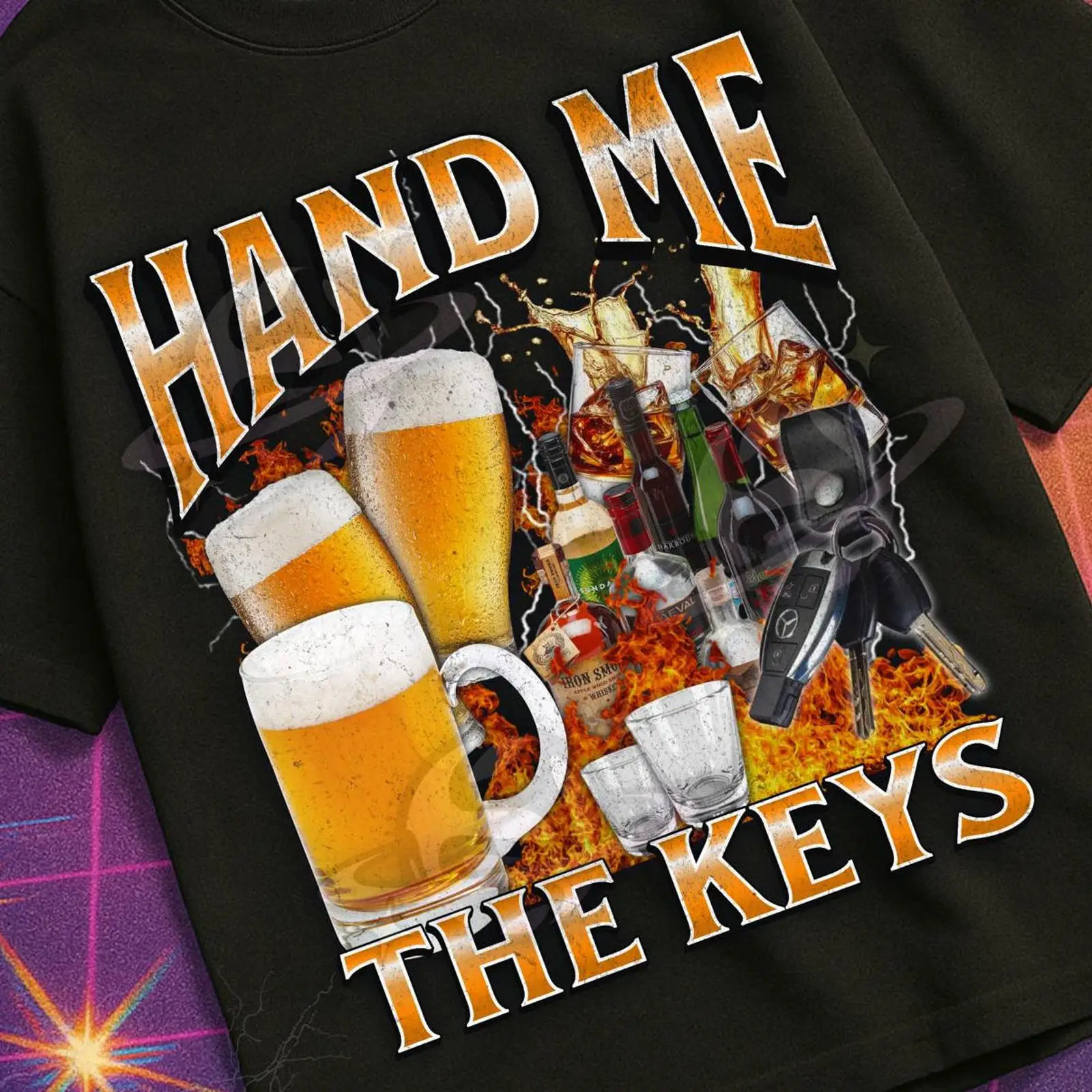 Vintage Fashion Gen Z - Podaj Mi Klucze Śmieszny Alkohol Piwo