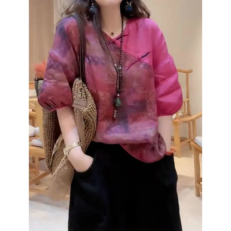 Tie Dye Shirt Vintage - Damska bluzka w stylu vintage tie-dye,