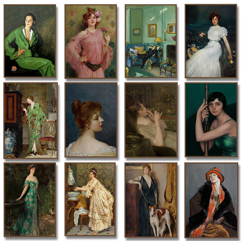 Vintage Fashion Art - Plakat z portretem kobiet z epoki