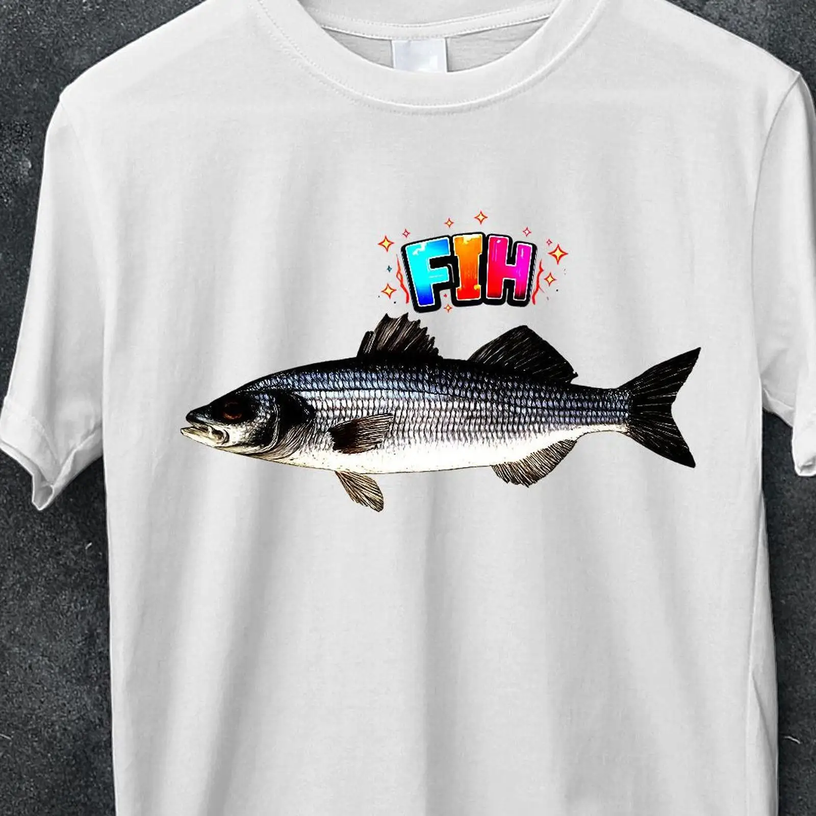Vintage Fashion Gen Z - Koszulka z memem Fih Fish, śmieszna,