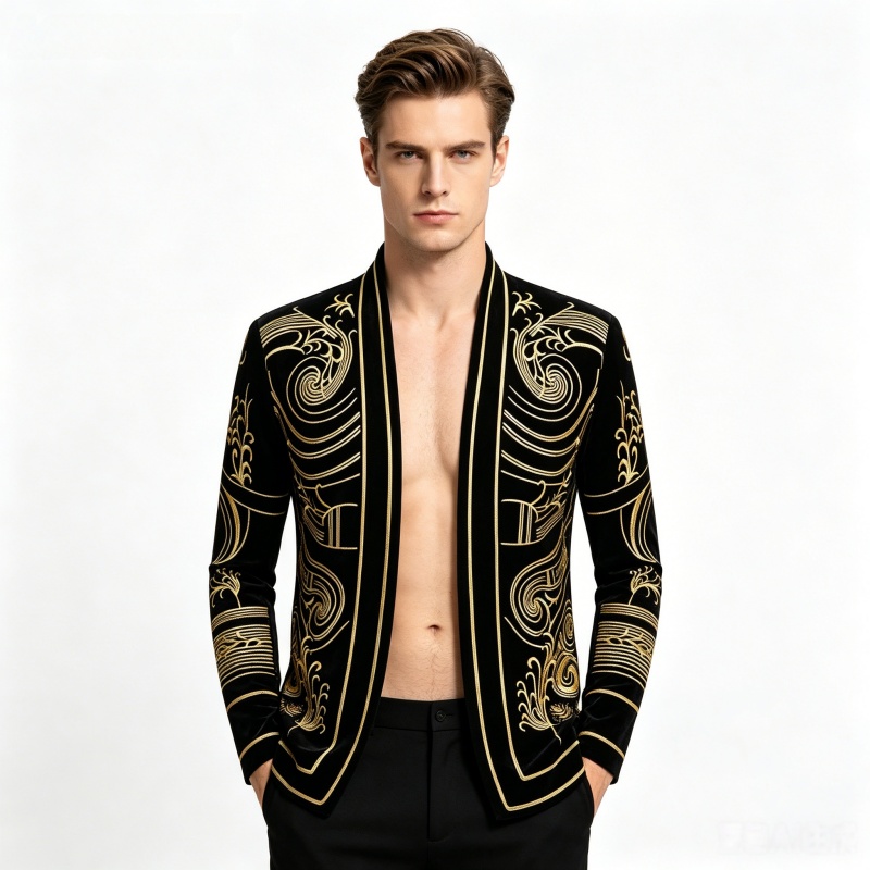 Velvet Blazer Vintage - Męska kurtka w stylu vintage z